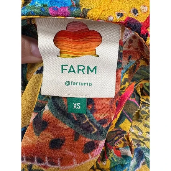 Farm Rio Women's Into The Wild Jungle Tropical Ruffle Dress Resort Boho XS‎ - Picture 3 of 10